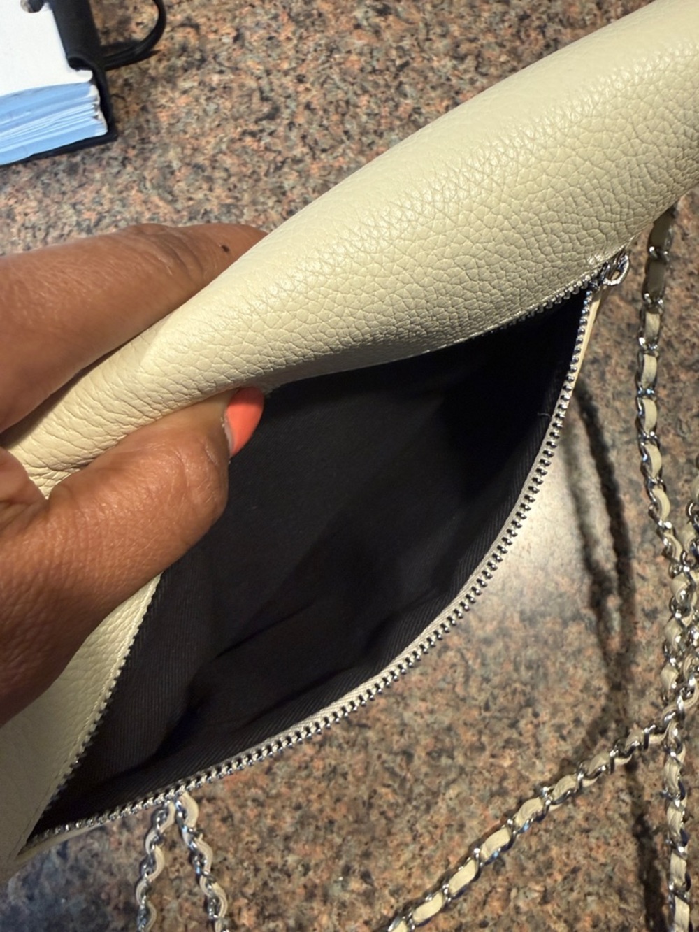 Zadig & Voltaire Rock Leather Shoulder Bag - Color Flash(Cream/Ivory) - Picture 16 of 16